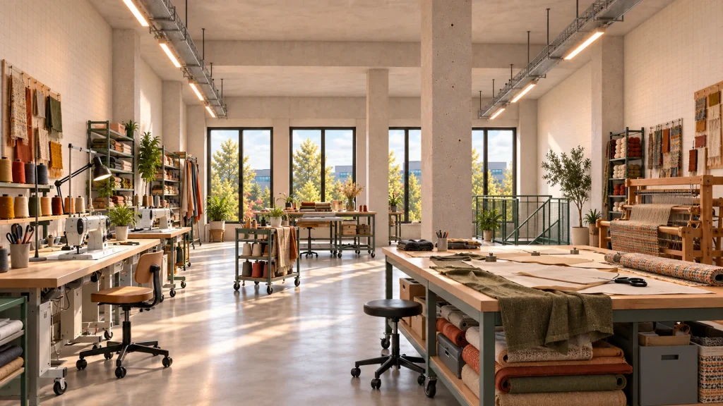 Example interior of Workshop 07 as a textile workshop